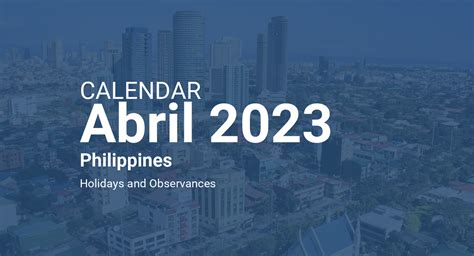 April 2023 Calendar Philippines