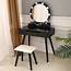 Ktaxon Vanity Set With Round Lighted Mirror Makeup Dressing Table 