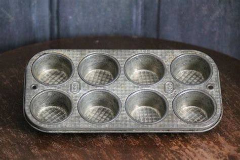 Vintage Tin Pan Cupcake Baking Muffin Ecko Waffle Pattern Etsy