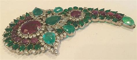 Sold Price Pin With Natural Emeralds And Rubies May 6 0115 1200 Pm