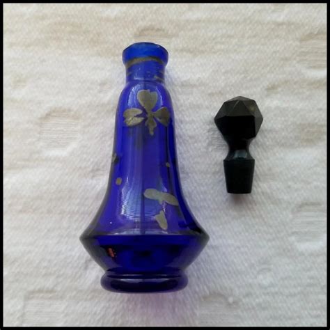 Antique Miniature Cobalt Blue Glass And Silver Perfume Bottle Blomstrom Antiques Ruby Lane