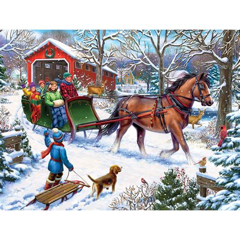 Old Fashioned Sleigh Ride 1000 Piece Jigsaw Puzzle Bits And Pieces