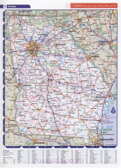 Map Of The State Of Georgia Clear Detailed Road Map Of The State Of