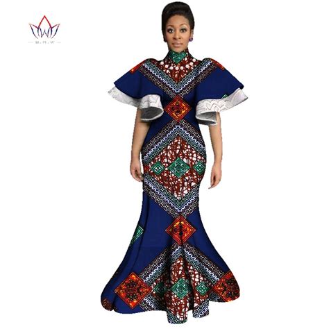 Buy Women Long Party Dress Vestidos Flare Sleeve African Print Dresses Bazin