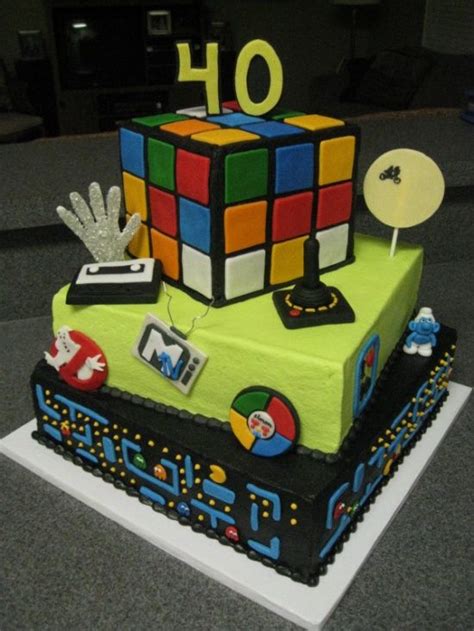 All the unicorn themed birthday cake pictures you can search have that fantastic and wonderful light shining from within them that can draw you like magic. 40th birthday themes | birthday ideas / 80s Themed Surprise 40th Birthday Cake: Rubik's Cube ...