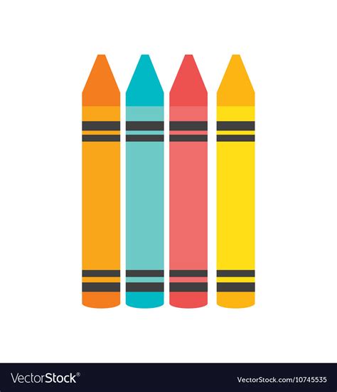 Cartoon Crayons Colors Graphic Isolated Royalty Free Vector