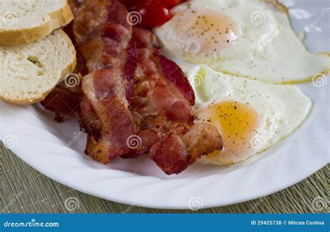 Bacon And Fried Eggs Stock Photo Image Of Morning Pork 29425738