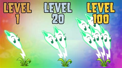 Plants Vs Zombies 2 Lightning Reed Lvl 1 Vs Lvl 20 Vs Lvl 100 Pvz2