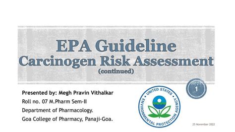 Epa Guidelines For Carcinogen Risk Assessmentpptx