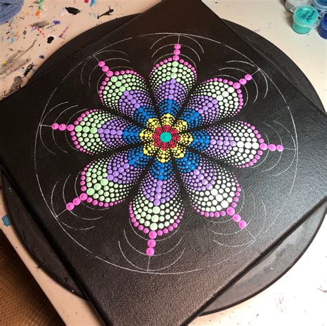 Eight Section Mandala Dot Art Stencil 10x10 Reusable Flexible 3d Cone