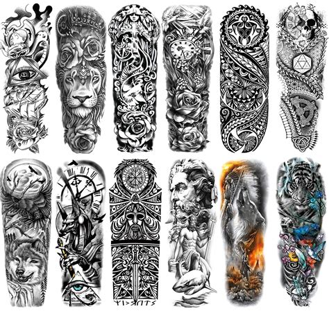 Buy Dalin Temporary Tattoo Sleeve 12 Sheets Extra Large Full Arm Fake