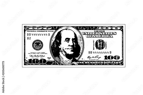Hundred Dollar Bill Vector Illustration Stock Vektorgrafik Adobe Stock