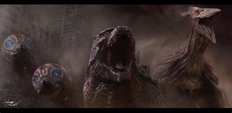 Godzilla Mothras And Rodan By Inkveil Matter On Deviantart