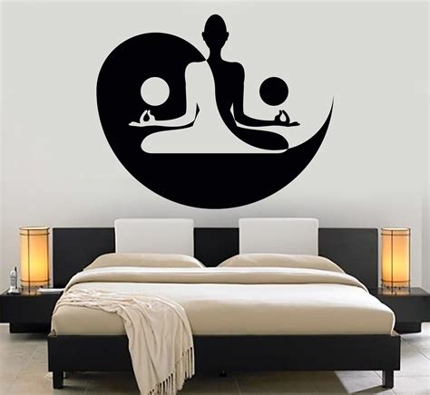 Vinyl Wall Decal Yin Yang Yoga Zen Meditation Bedroom Decor Stickers