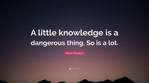 Albert Einstein Quote “a Little Knowledge Is A Dangerous Thing So Is