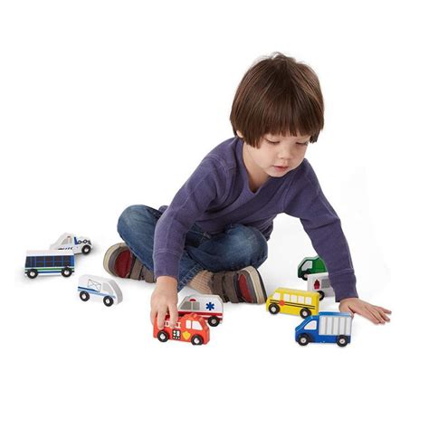 Melissa And Doug Wooden Town Vehicles Play Set Melissa And Doug Toys