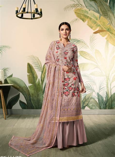 Amirah Lakhnavi Georgette With Lakhnavi Work Suit Dno 12044 The Indian Fashion