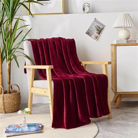 Jml Burgundy Fleece Throw Blanket Throw 06n The Home Depot