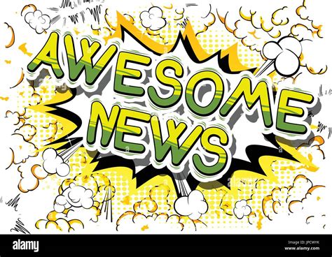 Awesome News Comic Book Style Phrase On Abstract Background Stock