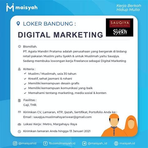 Untuk saat ini belum ada lowongan tersedia untuk perusahaan tersebut. Maisyah.id - LOWONGAN KERJA FREELANCE IKHWAN AKHWAT ...