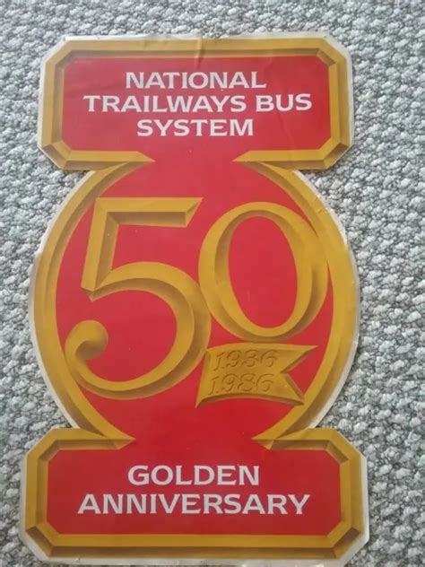 National Trailways Bus System Golden Anniversary 50 Years Decal Logo
