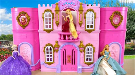 Disney Princess Barbie Deluxe Pink Castle Palace Unboxing Kastil Putri
