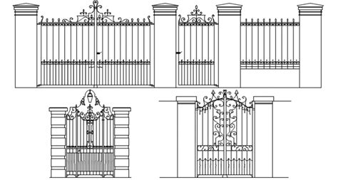 2d Cad Drawings Of The Entrance Gate And Footing Stru Vrogue Co