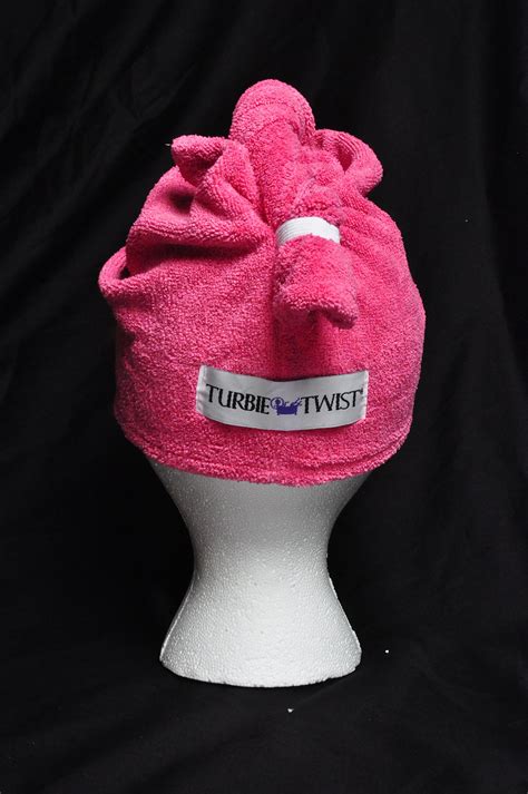 Turbie Twist Microfiber Super Absorbent Hair Towel 2 Pack Pink White