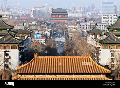 High Angle View On The Old Town Of Beijing Stock Photo Alamy