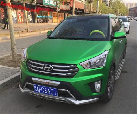 Hyundai Ix25 Suv Is Shiny Green In China