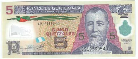 5 Quetzales Guatemala Numista