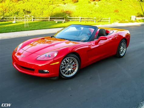 Red Chevrolet C6 Corvette Convertible Ccw Sp020 Forged Wheels