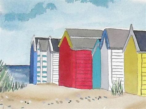 Limited Edition Signed Watercolor Print Beach Huts At Etsy Uk