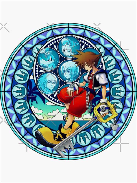 Kingdom Hearts® Soras Dive To The Heart Stained Glass Sticker For