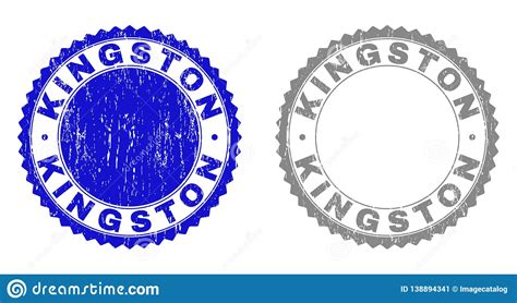 Grunge Kingston Scratched Stamps Stock Vector Illustration Of Overlay