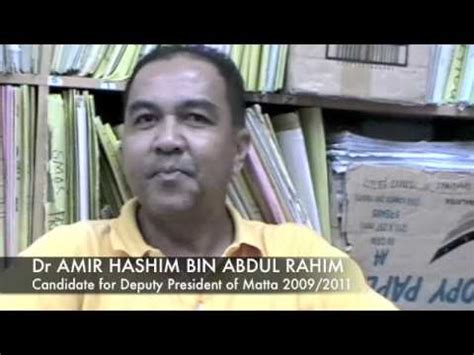 Akil datuk abdul rahim 4 years ago. COUNTDOWN TO MATTA AGM 2009 :Dr AMIR HASHIM BIN ABDUL ...
