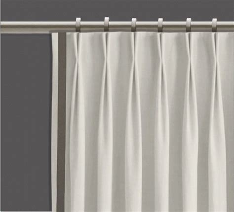 White Pinch Pleat Curtains Gray Ribbon Stripe Blackout Etsy