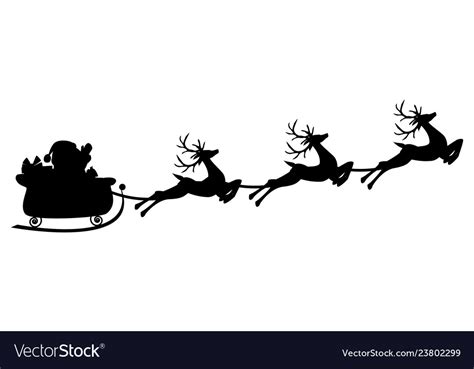 Santa Flying Sleigh Svg