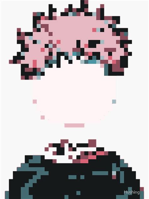 Yuji Itadori Pixel Art Sticker By Hushing Redbubble