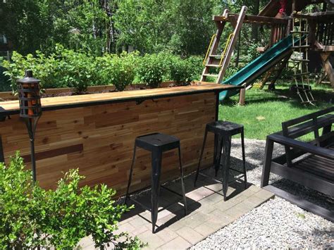 Reclaimed Wood Outdoor Bar Tall Planter Patio Plant A Bar 2x8