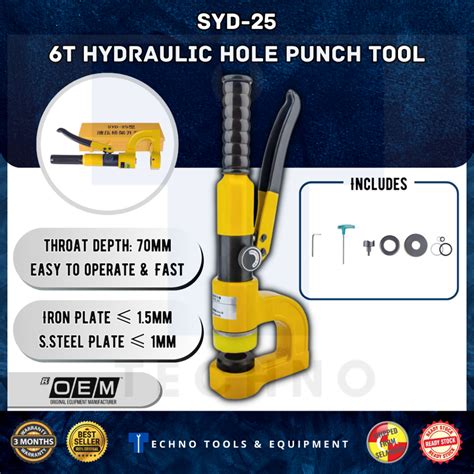Syd 25 Portable Hydraulic Punching Machine Punch Round Hole For Steel