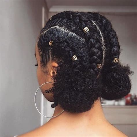 Mixed textures for braid styles. 50 Protective Hairstyles for Natural Hair for All Your ...