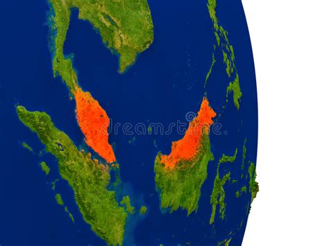 Malaysia On Earth Stock Illustration Illustration Of Satellite 86196755
