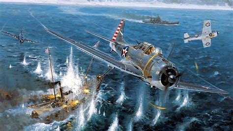 World War Ii Mcdonnell Douglas Dauntless Dive Bomber Pacific