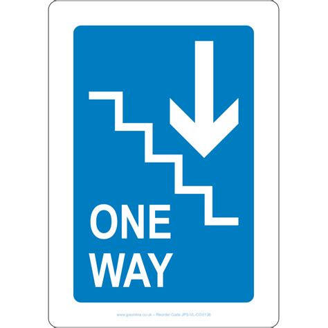 One Way Arrow Down Sign Jps Online