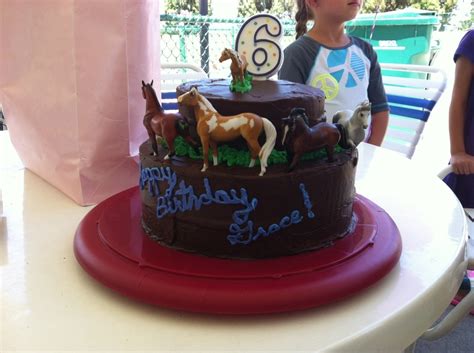 Birthday cakes for girls can come in the different shapes such as barbie's dress, rapunzel and her hair, tiaras 7. Horse Birthday Cake For A 6 Year Old - CakeCentral.com