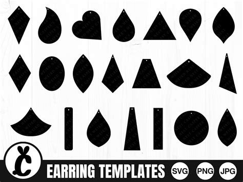 Simple Earring Templates Svg Png Commercial Use Earring Etsy