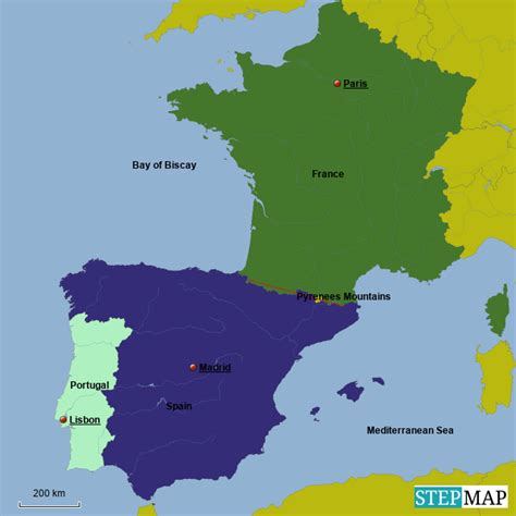 This map shows the papal dominions. StepMap - Portugal/France/Spain - Landkarte für Germany