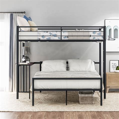Check spelling or type a new query. Black Twin Over Full Bunk Bed, YOFE 2-in-1 Metal Bunk Bed ...