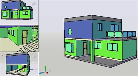 Simple House 3d Dwg Model For Autocad Designs Cad